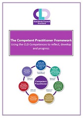 Cover of teh COmpetent Practitioner booklet showing logo title and competence wheel