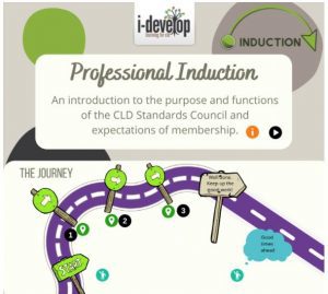 I-develop Professional Induction Programme screen image showing sign posted road route map