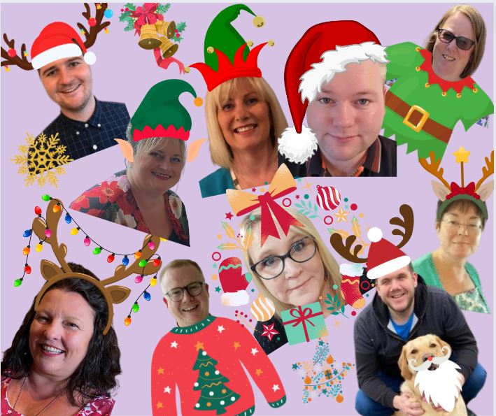 Images of CLD Standards Council staff with superimposed Christmas attire.