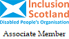 Inclusion Scotland Disabled people's Organisation logo Affiliate Member