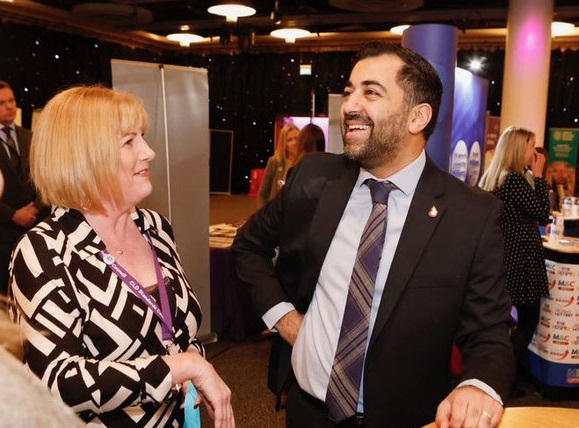 Dr Marion Allison, Director of the CLD Standards Council meeting the First Minister Humza Yousaf