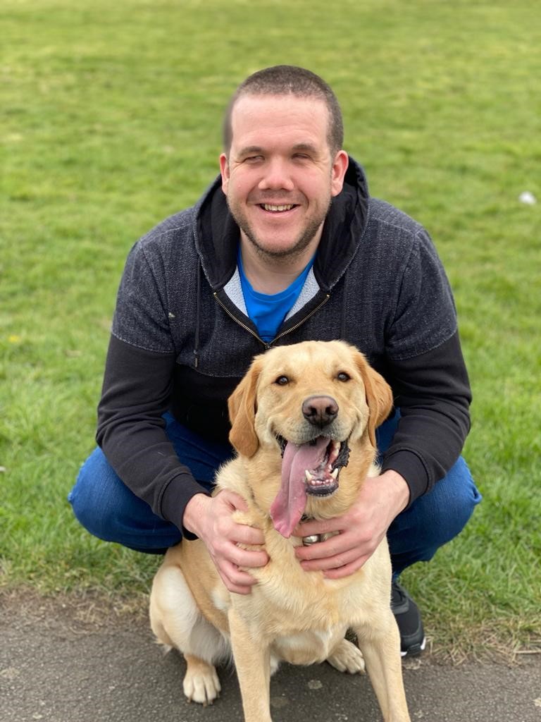 Robbie Crow and guide dog Yogi