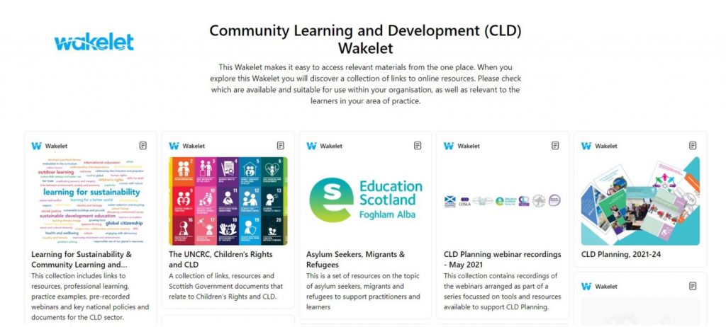 Community Learning and Development (CLD) Wakelet Website Image
